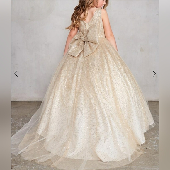 TIP TOP CHILDRENS sparkle BALLGOWN BOW TIE BACK 5804  pageant dress gown 6 - Picture 5 of 6